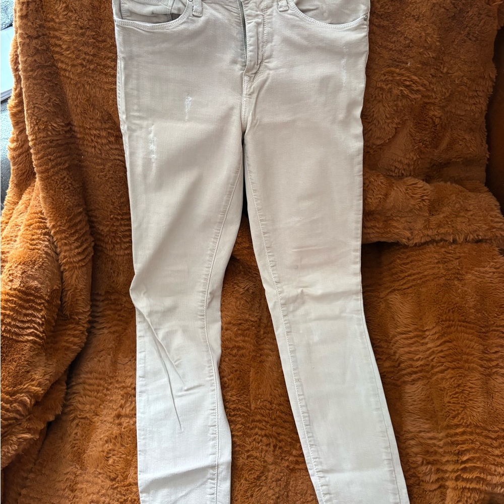 Mavi Women's Light Cream Skinny Jeans